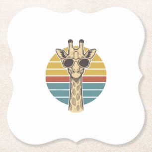 Vintage-Giraffen-Sonnenbrille Retro-Sonnenuntergan Untersetzer