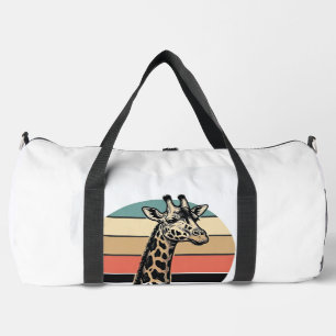 Vintage-Giraffen-Sonnenuntergang-Safari-Vector-Shi Duffle Bag
