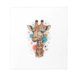 Vintage-Giraffen-Stich auf weißem Shirt-Design ( Notizblock