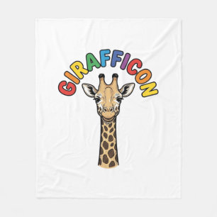Vintage-Giraffen-Symbol Süßes Tier-Shirt-Design_1 Fleecedecke
