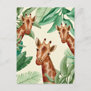 Vintage Giraffendarstellungen Postkarte