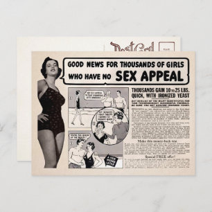 Vintage Girl-Comic-Werbung Postkarte