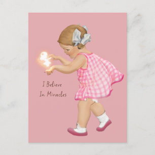 VINTAGE GIRL FAERIE Postkarte