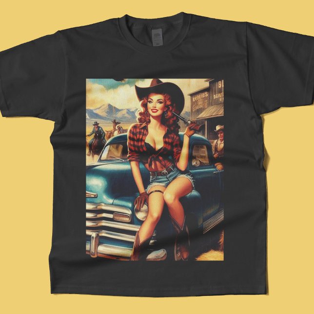 Vintage Girl-Illustration T-Shirt (Von Creator hochgeladen)
