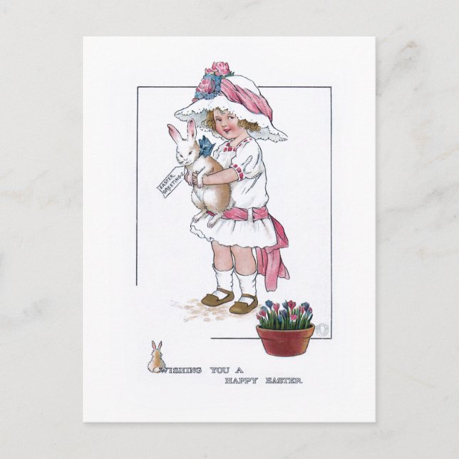 Vintage Girl Postkarte (Vorderseite)