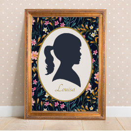 Vintage Girl-Silhouette Blumencotgore Poster