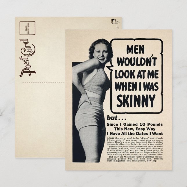 Vintage Girl-Werbung Postkarte  (Vorne/Hinten)
