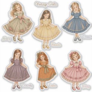 Vintage Girls: Basis-Kollektion Aufkleber
