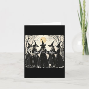Vintage Girls Be Girls Hexe Halloween Lustig Karte