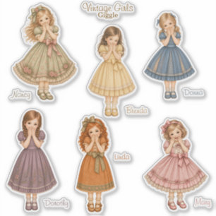 Vintage Girls: Giggle Collection Aufkleber
