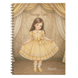 Vintage Girls Notizbuch mit Brenda Notizblock