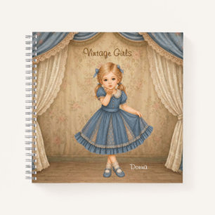 Vintage-Girls-Notizbuch mit Donna Notizbuch