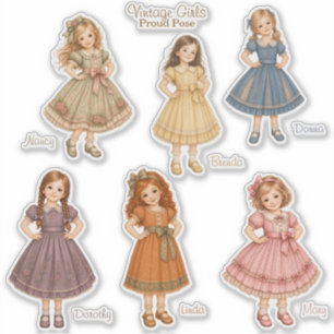 Vintage Girls: Proud Pose Collection Aufkleber