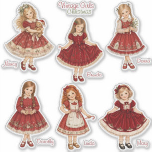 Vintage Girls: Weihnachtskollektion Aufkleber