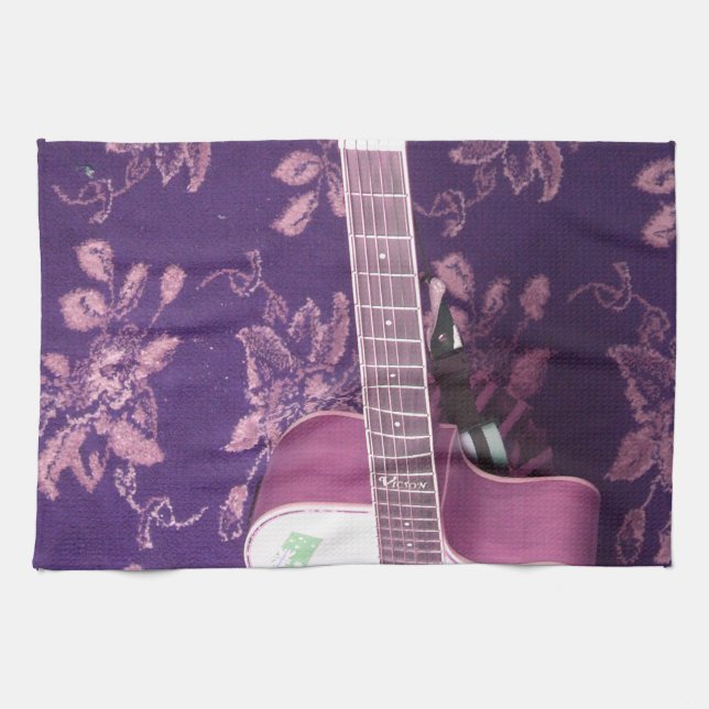 Vintage Gitarre: Afrikanischer Vibe Style Traum Geschirrtuch (Horizontal)