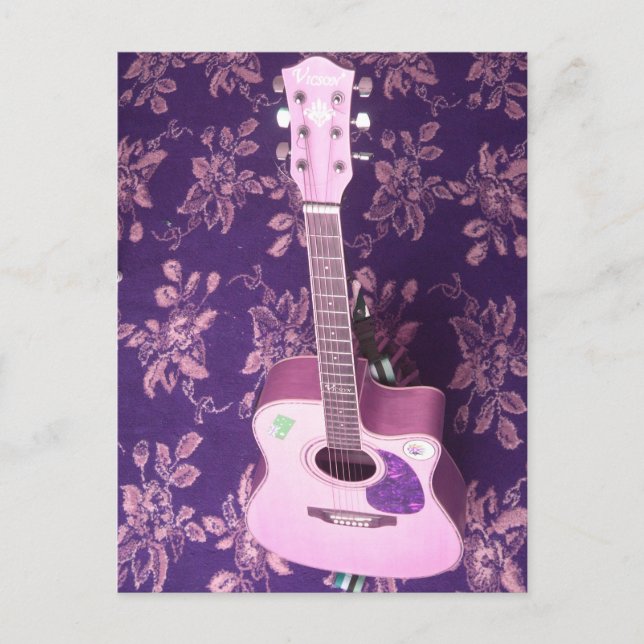 Vintage Gitarre: Afrikanischer Vibe Style Traum Postkarte (Vorderseite)