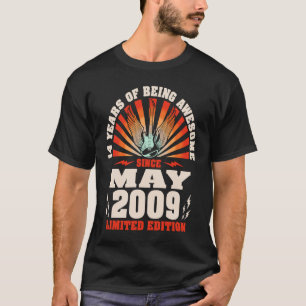 Vintage Gitarre Geboren Mai 2009 14. Geburtstag T-Shirt
