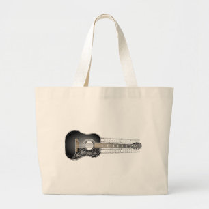Vintage Gitarre mit Blatt-Musik - Tasche