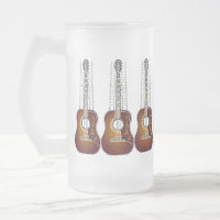 Vintage Gitarre mit Blatt-Musik - Tasse