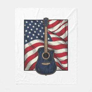 Vintage-Gitarre Patriotische Flagge Vektor-Shirt-D Fleecedecke