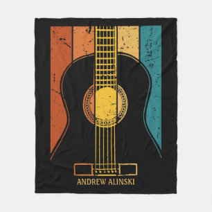 Vintage Gitarre personalisiert Fleecedecke