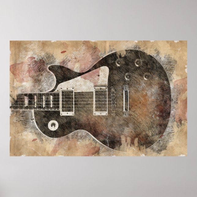 Vintage Gitarre Poster (Vorne)