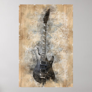Vintage Gitarre Poster