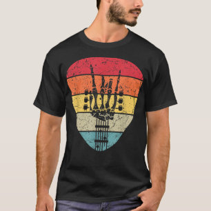 Vintage-Gitarre Rock & Roll Skelett Gitarrenmusik  T-Shirt