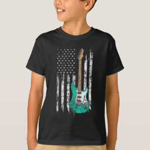 Vintage Gitarre - US-Flagge T-Shirt