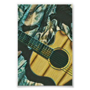 Vintage-Gitarre zum Geburtstag Fotodruck