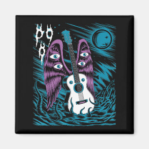 Vintage Gitarren Flügel Rockmusik Fantasy Kunstwer Magnet