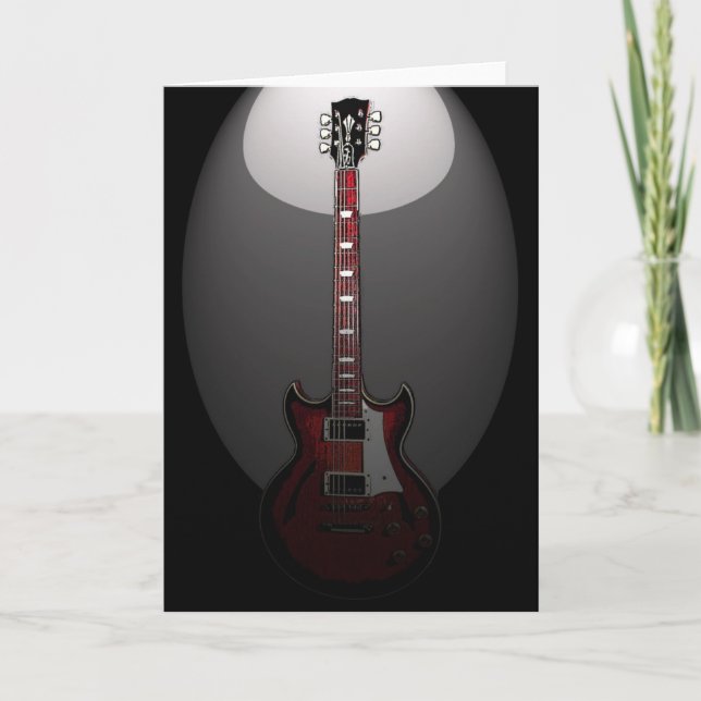 Vintage Gitarren-Gruß-Karte Karte (Vorderseite)