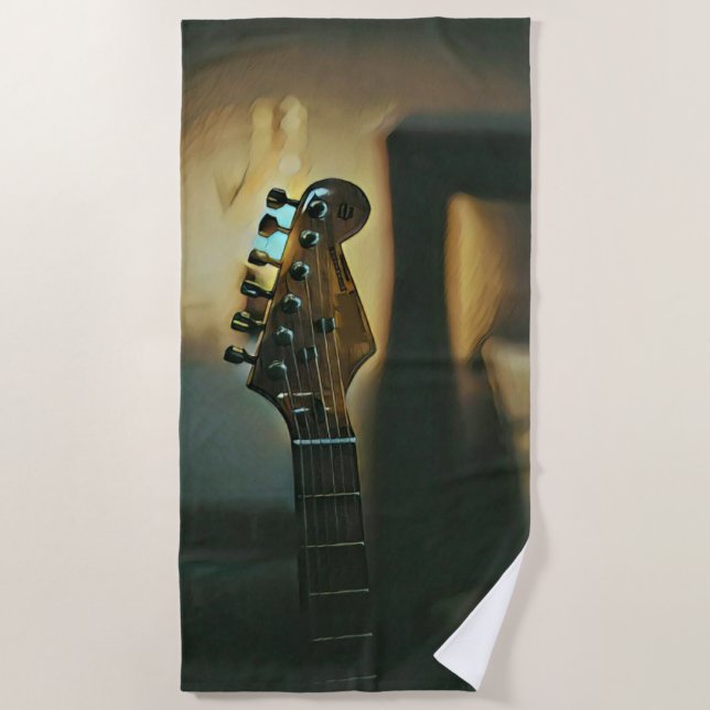 Vintage Gitarrengeschenke Strandtuch (Vorderseite)