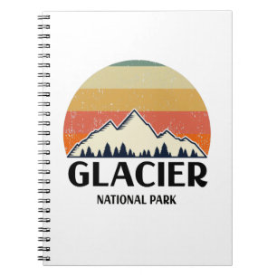 Vintage Glacier-Nationalpark Notizblock