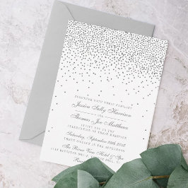 Vintage Glam Silver Confetti Invitations de mariag