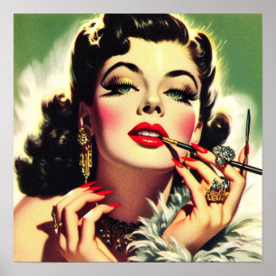 Vintage Glamour Girl aus den 50er Jahren Poster