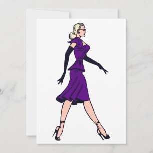 Vintage Glamour Girl, Blond Sekretärin Einladung