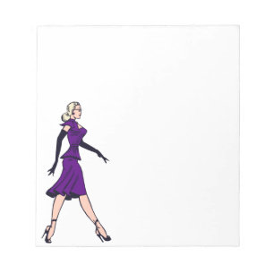 Vintage Glamour Girl, Retro Blond Sekretärin Notizblock
