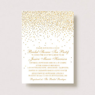 Vintage Glamour Gold Konfetti Brautparty Einladung