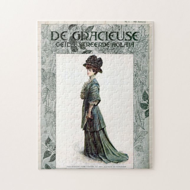 Vintage glamouröse Lady Fashion Illustration (Vertikal)