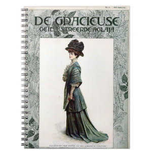 Vintage glamouröse Lady Fashion Illustration Notizblock