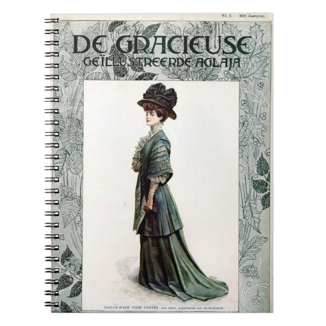 Vintage glamouröse Lady Fashion Illustration Notizblock (Vorderseite)