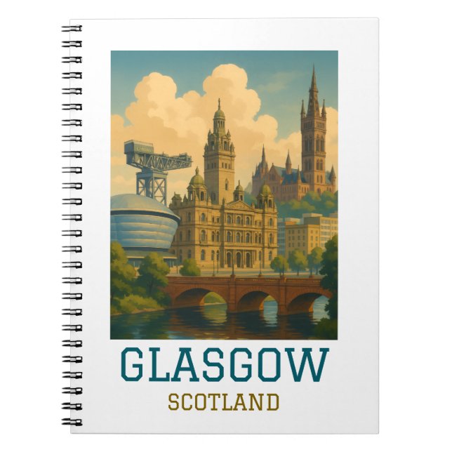 Vintage Glasgow Scotland Travel Notizblock (Vorderseite)