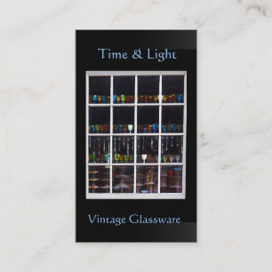 Vintage Glaswaren-Geschäfts-Fenster-Karte Visitenkarte