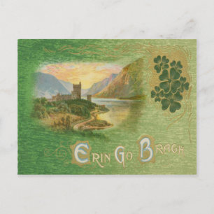 Vintage Glenveigh Castle Shamrocks St. Patrick's Postkarte