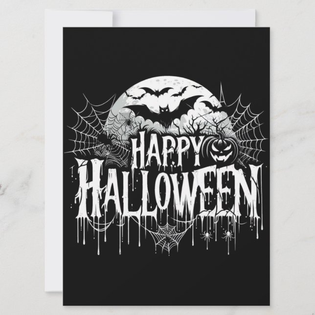 Vintage glückliche Halloween-Kunst Feiertagskarte (Vorderseite)