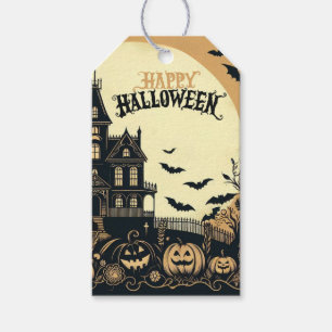 Vintage glückliche Halloween-Kunst Geschenkanhänger