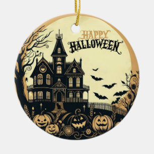 Vintage glückliche Halloween-Kunst Keramik Ornament