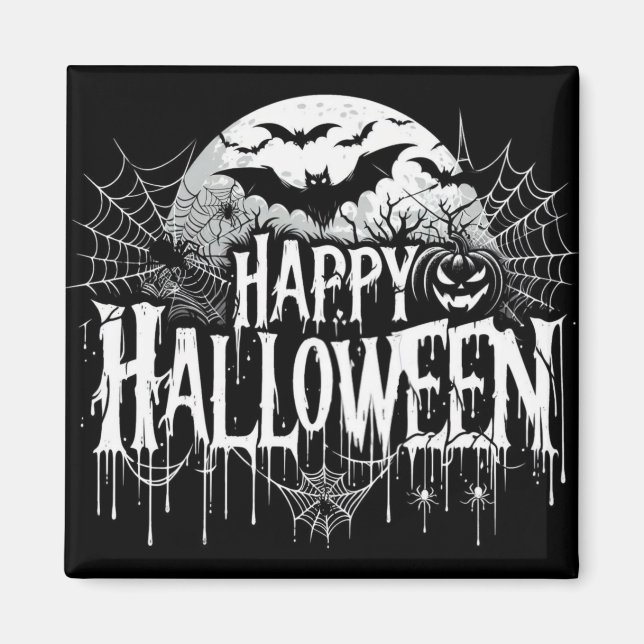 Vintage glückliche Halloween-Kunst Magnet (Vorne)