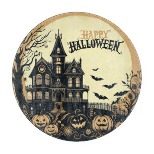 Vintage glückliche Halloween-Kunst Schneidebrett
